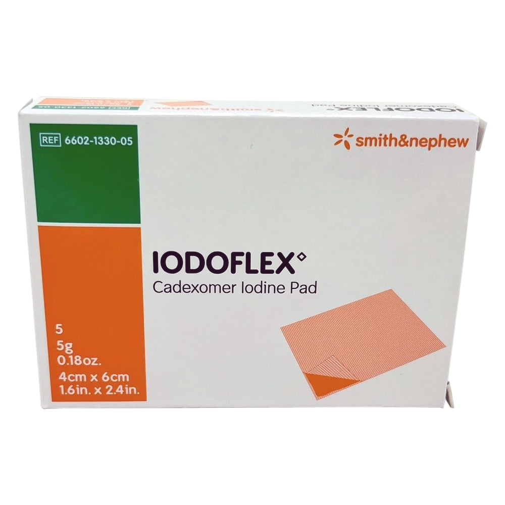 Iodoflex Cadexomer Iodine Pad 1.6" x 2.4" 5gm - Box of 5 Dressings