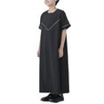 thumbnail image 5 of KAUOD Boys Short Sleeve Muslim Thobes 𝐈slamic Kids Half Zipper Eid Traditional Prayer Kaftan Thobes Toddler Abaya Clothes, 5 of 7