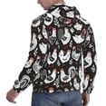 thumbnail image 6 of Honeii Laying Hens And Roosters Pattern Mens Hoodies Men's Loose Sleeve Sweatshirt,Pullover Hooded Sweatshirt for Men,Essentials Hoodie-Small, 6 of 7