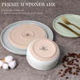 thumbnail image 4 of Vesteel 12-Piece Dinnerware Set, Ceramic Plates and Bowls Set for 4, Speckled Stoneware Dishes Set with Makeup Clay for Family, Microwave & Dishwasher Safe - Multi-Color, 4 of 10