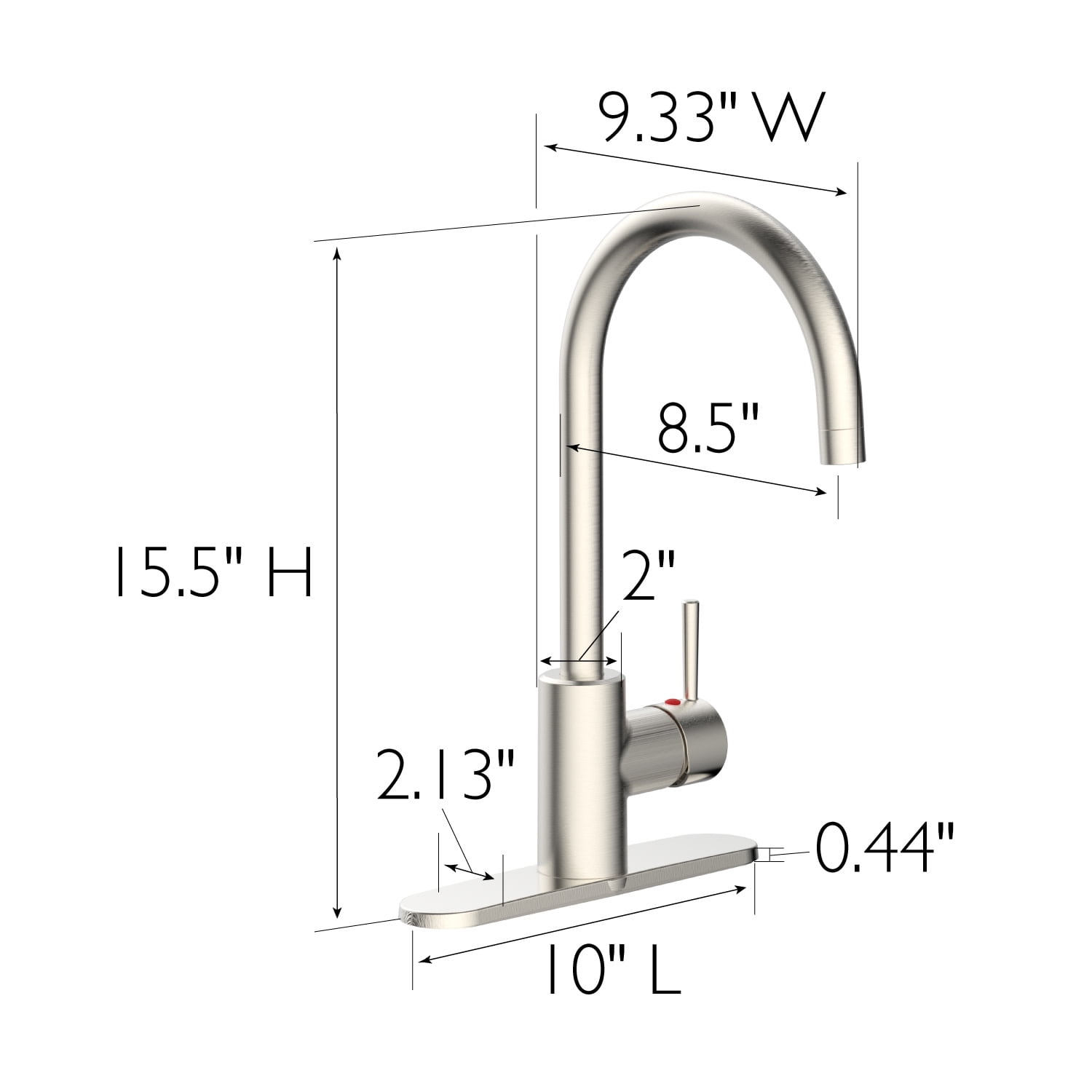 Design House Eastport Single-Handle Kitchen Faucet in Satin Nickel