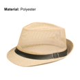 thumbnail image 7 of Mightlink Men Fedora Wide Brim Mesh Spring Summer Pure Color Low-profile Sunshade Hat for Outdoor, 7 of 7