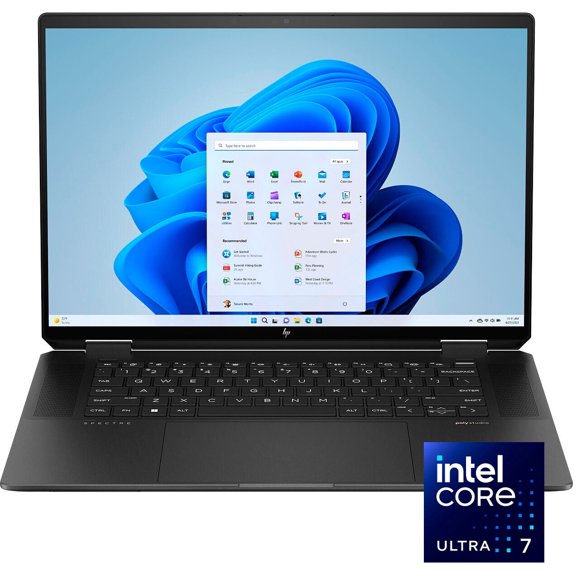 HP - Spectre 2-in-1 16" 2.8K OLED Touch-Screen Laptop - Intel Core Ultra 7 - 32GB Memory - NVIDIA GeForce RTX 4050 - 1TB SSD - Nightfall Black