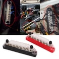 thumbnail image 4 of 14 Post Power Distribution Terminal Block Bus Bar With Cover 150A Marine Bus Bar Dual Row Ground Battery Terminal Distribution Block 2xM6 Post 12xM4 Screw Battery Bus Bar For Car, 4 of 8