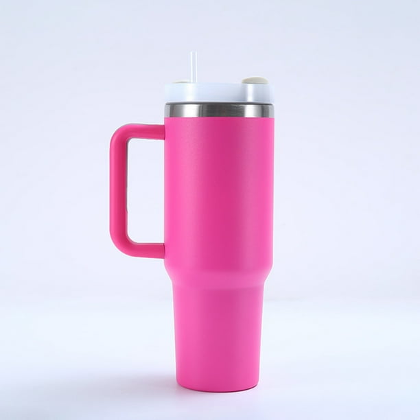 No te lo pierdas Taza Con Mango Stanley De 40Oz, Taza De Pasillo, Frío De Acero, Inoxidable De Doble 304, Color sólido,Taza De Hielo Grande (40oz)