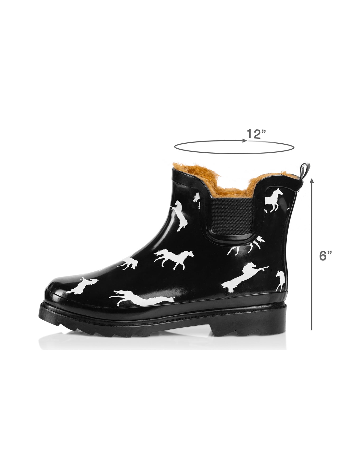 Norty Women’s Ankle High Rain Boots – Waterproof 6 inch Rubber Winter Spring and Garden Boots - runs a 1/2 size large