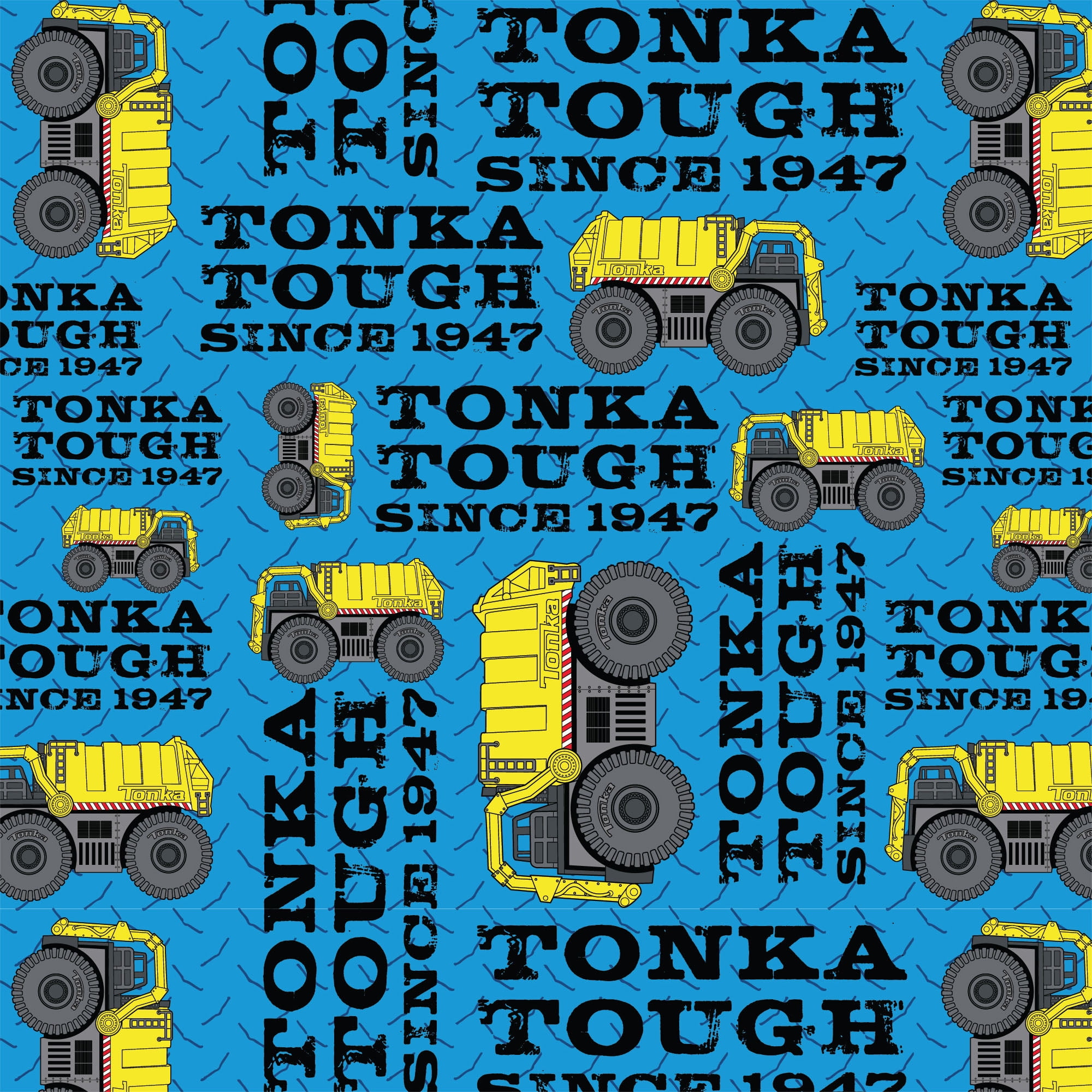 Eugene Textiles Premium Licensed Truck Tough 100% Quilting Cotton 18' x 21' Precut Fat Quarter Blue color