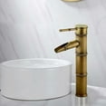 thumbnail image 3 of Grifo mezclador para lavabo con diseño de bambú biónico, material de cobre de primera calidad que garantiza durabilidad y longevidad, fácil instalación para fregadero de baño o cocina, resistente a, 3 of 5