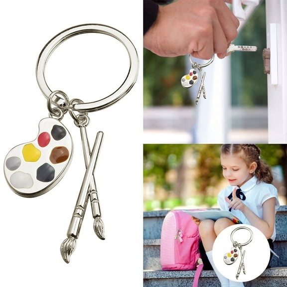 Artist Paintbrush Keychain Alloy Creative Gift for Painters Small Decorative Charm