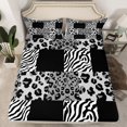 thumbnail image 2 of Homewish Leopard Zebra Print Twin Sheet Sets 3pcs for Boys Girls,Geometric Plaid Grid Twin Fitted Sheet Microfiber,Abstract Animal Stripes Breathable Flat Sheet,Breathable Home Decor, 2 of 7