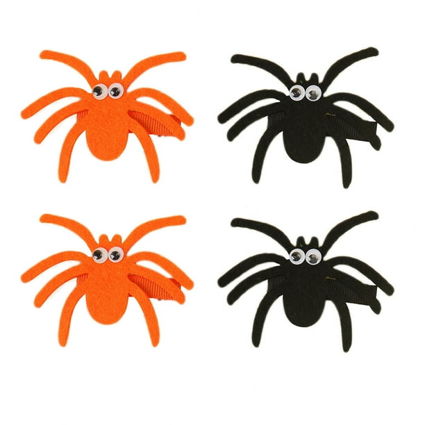 Accesorios para el cabello, pasador para el pelo con diseño de araña de Halloween, 4 Uds. (negro)