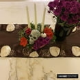 thumbnail image 6 of Decorative Table Runner Chocolate Brown, Ivory, Wine, 14 inch wide x 72 inch long Silk Chocolate Ivory Satin Ribbon Flower With Sequins Embroidered - Satin Ribbon, 6 of 9