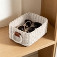 thumbnail image 6 of Woven Rope Storage Basket Natural Paper Rope Organizer Basket Decorative Wicker Basket For Home Bathroom Bedroom Kitchen Office Sundries Cosmetics Toys, 6 of 6