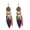 A, variant on HUANLEDASH 2Pcs Dangle Earrings Round Unique Design Trendy Eye-catching Delicate Valentine Day Gift Metal Long Feather Lady Earrings Party Accessories