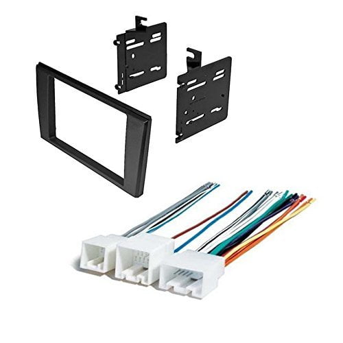 CAR STEREO RADIO DOUBLE 2 DIN INSTALLATION DASH TRIM KIT BEZEL W/ WIRE