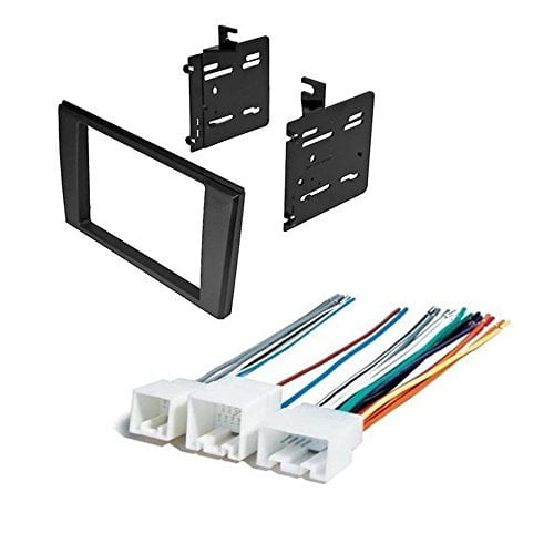 Silver Double Din Dash Install Kit w/Wiring Harness Radio Stereo Compatible  with Dodge Ram