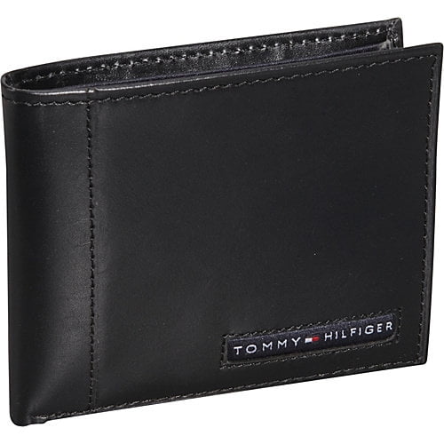 Men's Tommy Hilfiger Leather Id Holder Wallet Billfold 31tl22x034 Black 