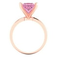 thumbnail image 4 of Clara Pucci 14K Rose Gold Solid Gold Pink Solitaire Anniversary Ring for Women - 3 cttw Princess Cut, 4 of 8
