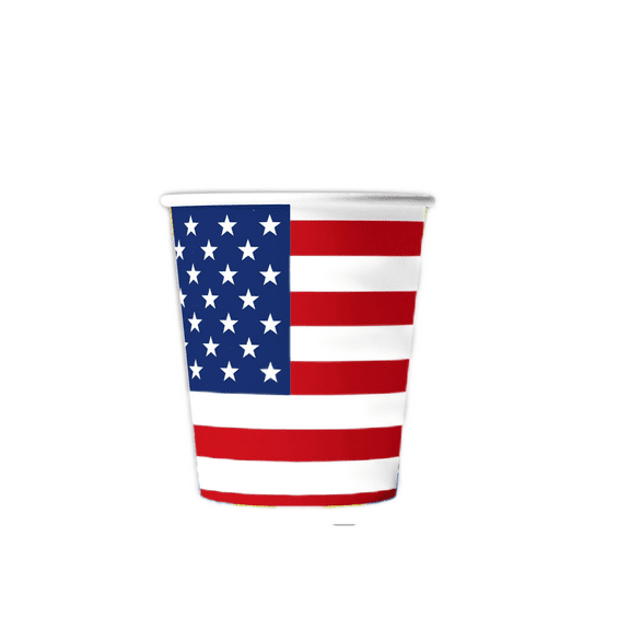 Disposable Cups for Party, Party Cups Disposable, 12 Oz, American Flag Print, Cold Hot Beverages, independence Day Celebration, Red White Blue, 10 Pk
