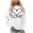 thumbnail image 1 of Ounisa Womens Valentines Sweatshirt Love Heart Graphic Print Pullover Casual Long Sleeve Valentine's Blouse Top, 1 of 5