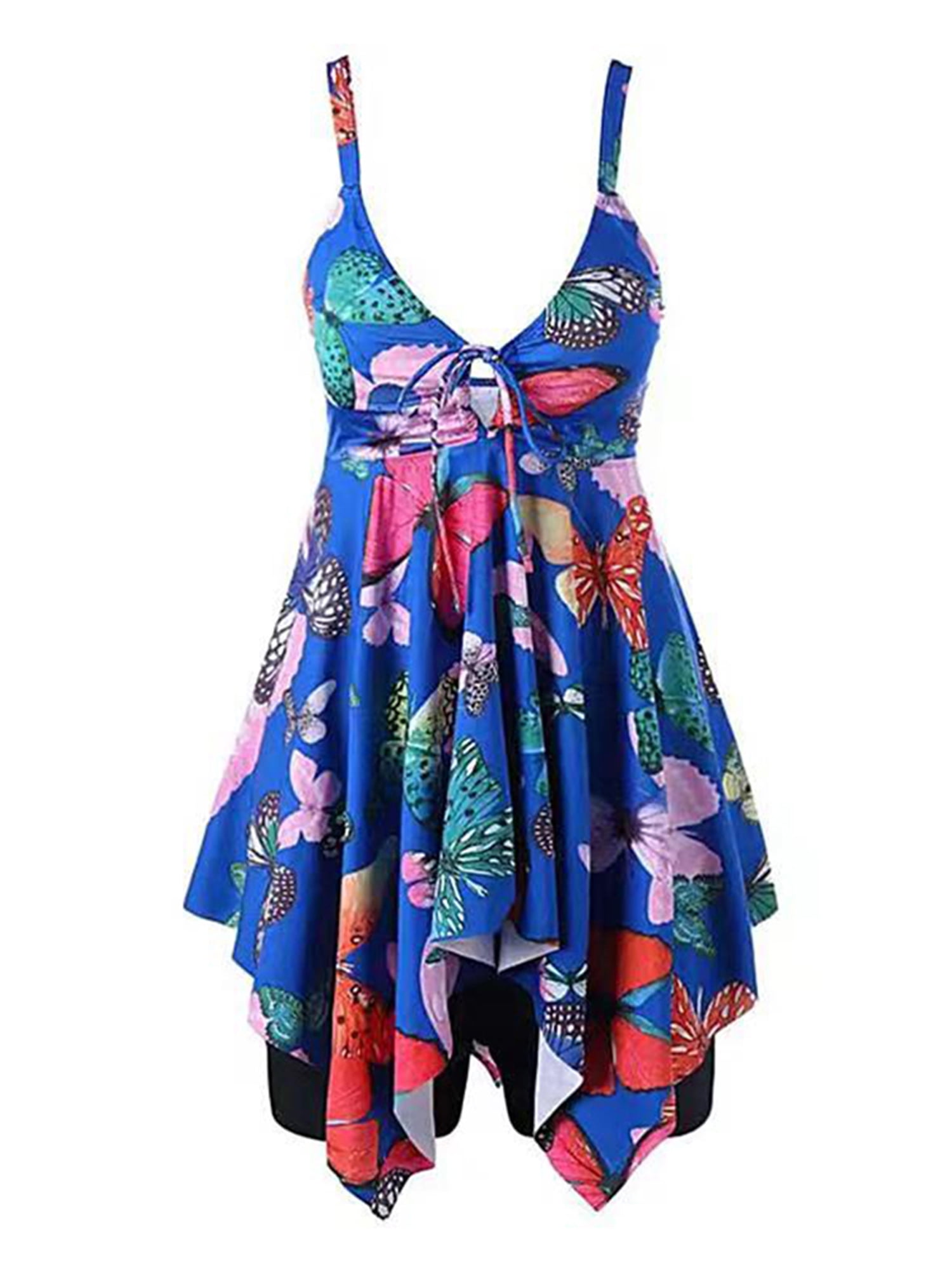 Enjiwell Women's Plus Size Two Pieces Tankini with Boyshort Beach ...