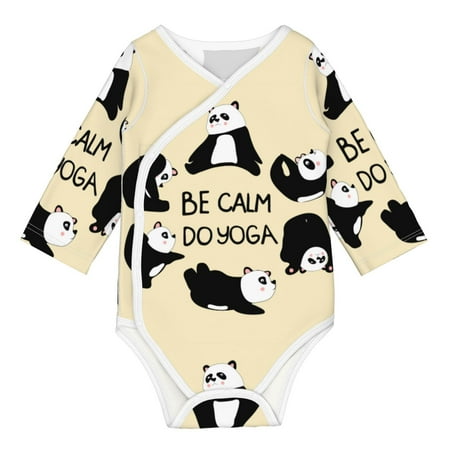

Matuu Panda Doing Yoga for Baby Long-Sleeve Bodysuit Soft Cotton Comfortable and Breathable Perfect for Newborns and Infants
