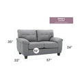 thumbnail image 2 of Glory Furniture Gallant Faux Leather Loveseat in Gray, 2 of 5