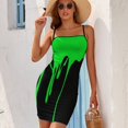 Green Dripping Paint Slip Dress wedding guest dress 2024 luxury evening