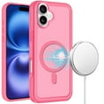 thumbnail image 2 of For Apple iPhone 16 (6.1") Strong MagSafe Compatible Shockproof Hybrid Glossy Oil Protective Slim Hard Dual Layer TPU + PC Cover ,Xpm Phone Case [ Hot Pink ], 2 of 8