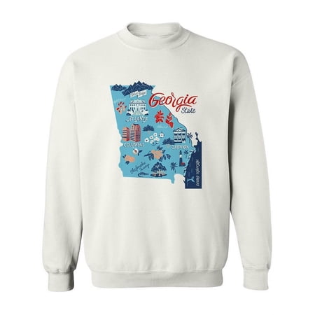 Map Of Georgia Paint Sweatshirt Women -Image by Shutterstock Female Large