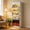 White, variant on 70"H Black Arched Bookcase with LED Lights and 5 Shelves in Engineered Wood