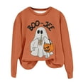 thumbnail image 3 of Boo Jee Halloween Sweatshirts for Women 2025 Long Sleeve Crewneck Cute Ghost Graphic Sweatshirt Pullover Tops, 3 of 7