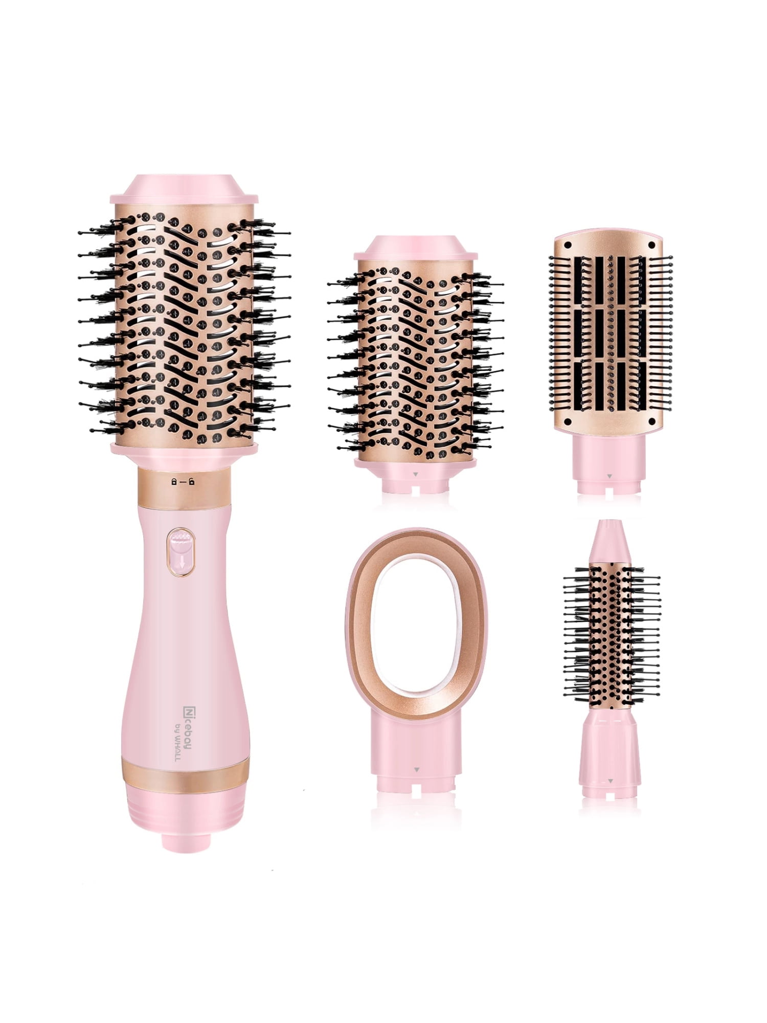 Nicebay 4 in 1 Hot Air Brush for Straightening/Curling/Drying
