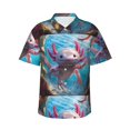 thumbnail image 2 of Yiaed Cute Underwater Axolotl Print Hawaiian Shirt for Men Short Sleeve Button Down Shirts Beach Shirts for Men-3X-Large, 2 of 5