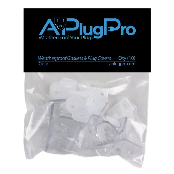 Juntas y tapas de tapones resistentes a la intemperie APlugPro Clear, 10 unidades