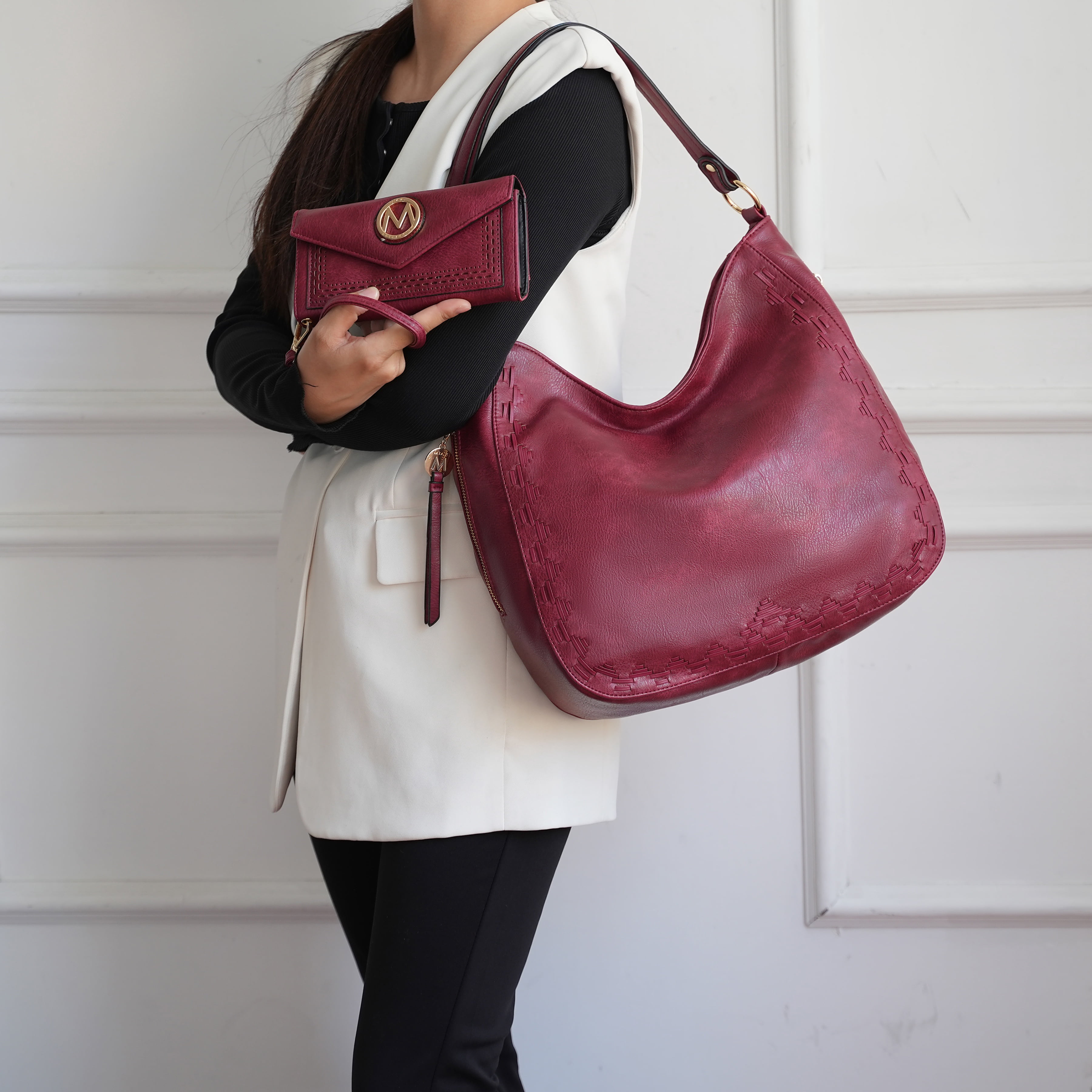 MKF Collection Lucille Shoulder by Mia k and Wallet- 2 pieces