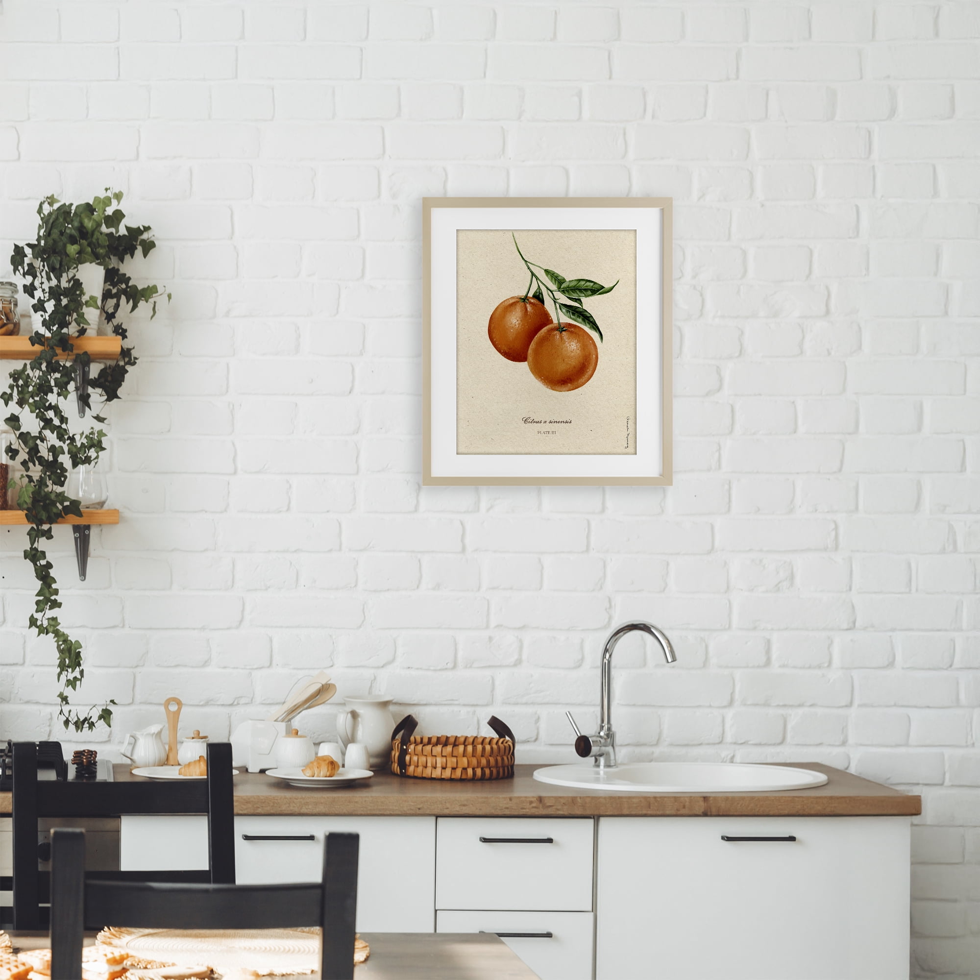 Stupell Industries Orange Fruit Portrait Birch Framed Print Under Glass, design by Danielle Murray