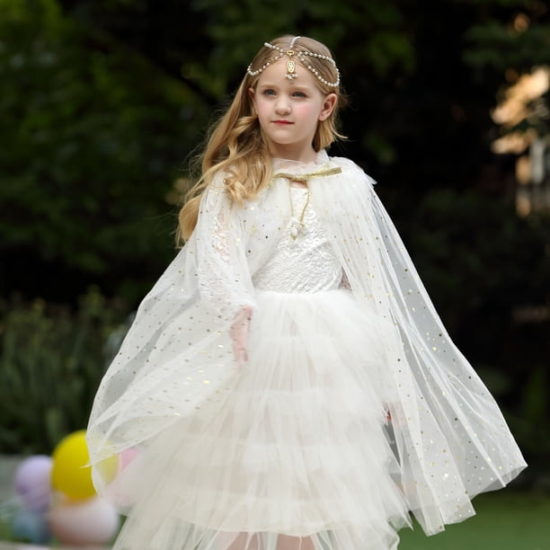 Capa de chal para niña de Navidad 2021, disfraz de princesa Aisha de Frozen para niña