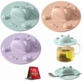 thumbnail image 1 of 3PCS Tea Bag Mug Topper, Cat-Designed Cup Silicone Cup Covers, 4 Inch Silicone Tea Bag Holder & Squeezer with Tea Bag Holder Mug Lid, Dishwasher Safe, for Coffee Milk Tea, 1 of 8
