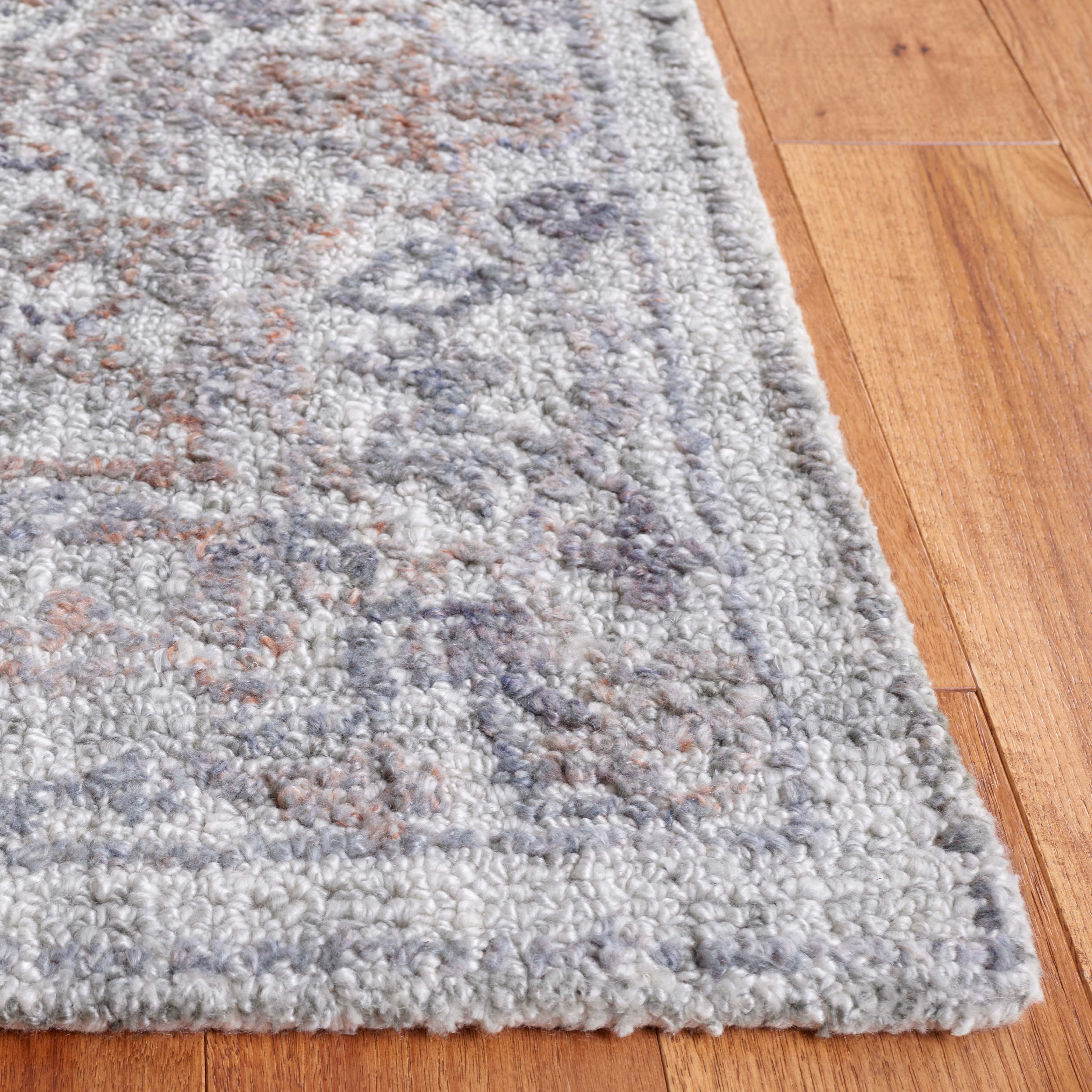 SAFAVIEH Marquee Rita Medallion Polyester Area Rug, Rust/Grey, 3' x 5'