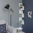 thumbnail image 5 of Estante de pared flotante de 3 niveles con diseño en zigzag, color tronco, 5 of 5