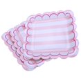 thumbnail image 1 of 8 Pedazos Platos de Papel Estriados Desechables Alimentos de Vajilla Almacenaje Rosado perfecl Platos de papel desechables, 1 of 8