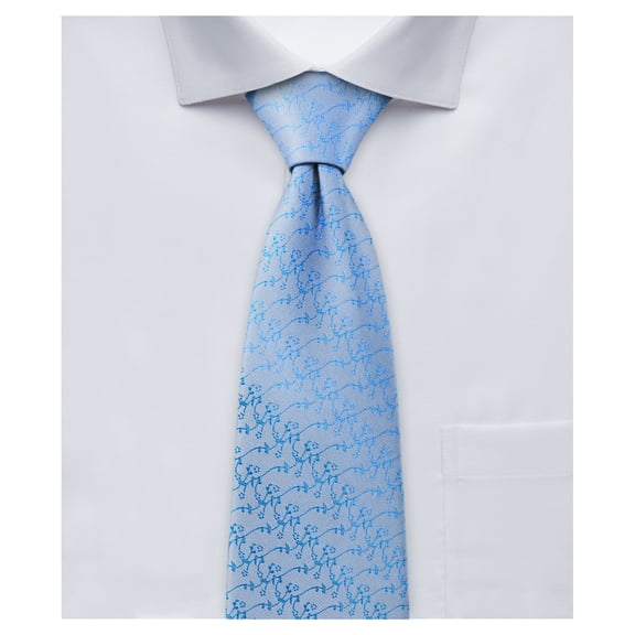 Jacob Alexander Men's Woven Delicate Vine Pattern Regular Neck Tie - Blue