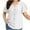 White, variant on Plus Size Crew Neck Shirts for Women Short Sleeve Button down Loose Tops Solid Color Work Comfy Casual Tunic