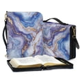 thumbnail image 3 of FOR U DESIGNS Marble Stripes Bible Cover Leather with Zipper Bible Book Carrying Case Size L Wear Resistant Bible Case Bible Washable Protector Holistic Bible Bags Personalized, 3 of 7