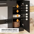 thumbnail image 4 of Black Vanity Table with Mirror & Storage | 35.4" Bedroom Dressing Table with Adjustable Shelves & Drawer | Modern Makeup Vanity for Home Organization, 4 of 7