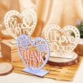 thumbnail image 5 of 3pcs Wooden Table Decorations Unfinished Wood Hanging Ornaments Heart Shape Mr & Mrs Wooden Sign Thank You I Love You Display Stand for Home Decor Wedding Table 5.9inch, 5 of 5