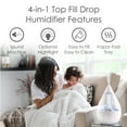 thumbnail image 2 of Crane 4-in-1 Drop 2.0 Ultrasonic Cool Mist Humidifier with Sound Machine, Night Light, Aroma Tray, 1 Gallon Top Fill, Grey 1 Gallon, 2 of 10