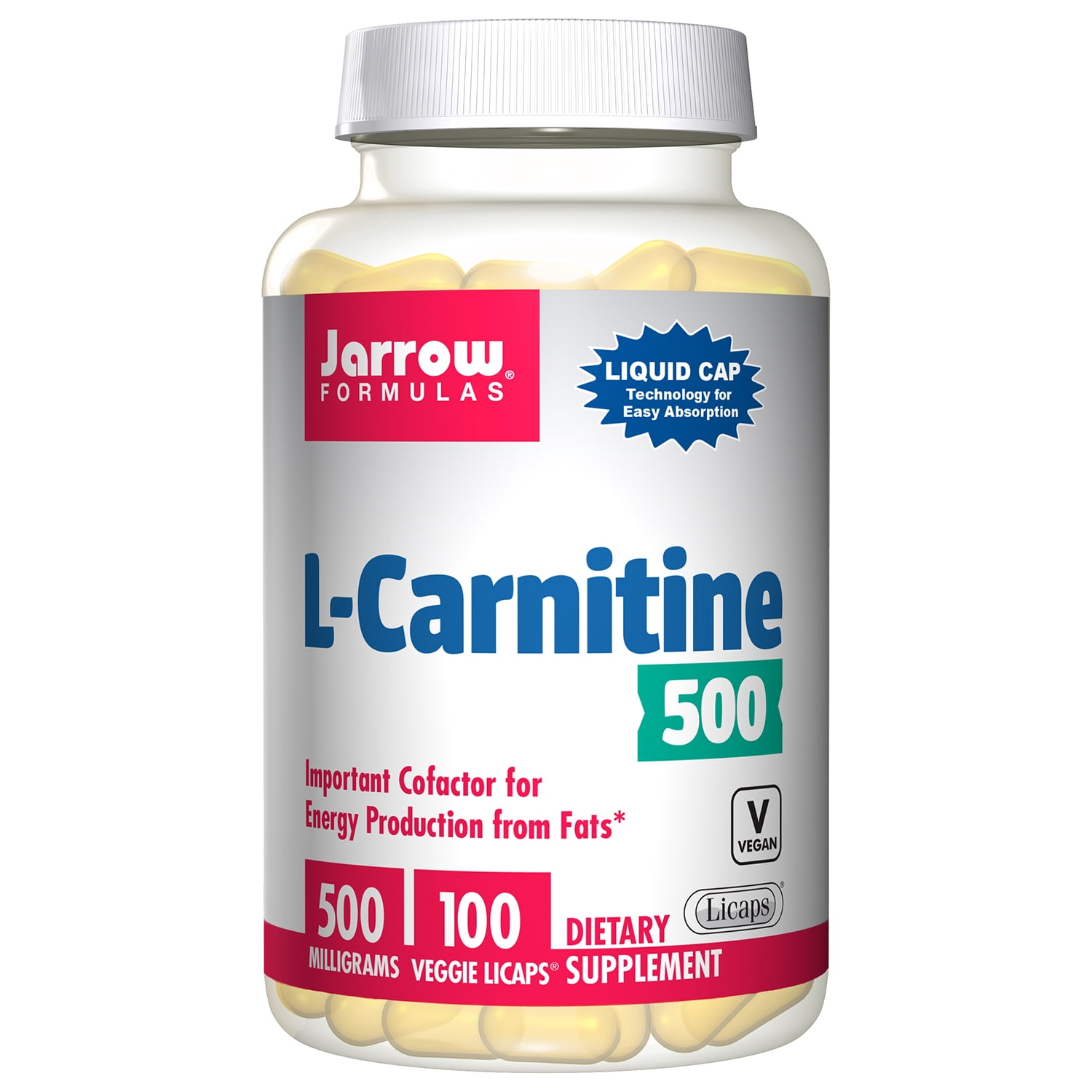 LCarnitine 500mg by Jarrow 100 Liquid Capsules