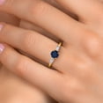 thumbnail image 4 of Gem Stone King 10K Yellow Gold Blue Sapphire and Lab Grown Diamond Engagement Ring for Women | 1.40 Cttw | Round 6MM | Gemstone September Birthstone | Size 5, 4 of 6